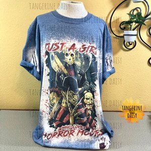NEW ADULT UNISEX LARGE Tee "Just a Girl Who Loves Horror Movies"
